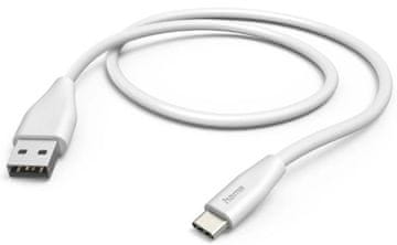 Hama Polnilni/podatkovni kabel USB-A - USB-C 1,5 m bel