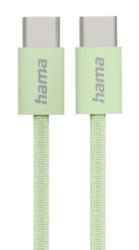 Hama Data Fabric USB-C kabel 1 m zelene barve