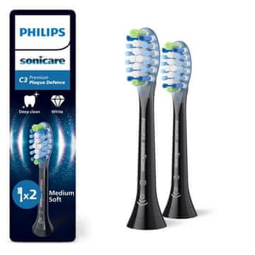 shumee PHILIPS SONICARE Premium Plaque Defense HX9042/88 Nastavki za zobno ščetko 2 kosa, črni