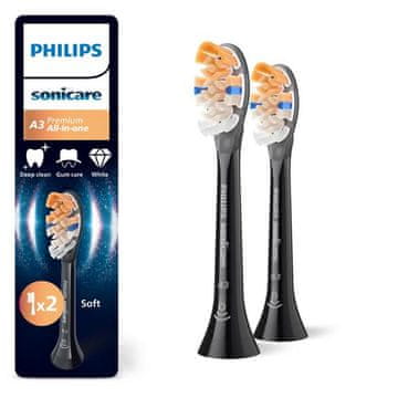 shumee PHILIPS SONICARE Premium All-in-One HX9092/88 glave zobne ščetke 2 kosa, črne barve