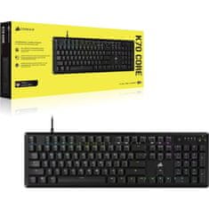 Corsair K70 CORE RGB tipkovnica, mehanska, črna (CH-910971E-NA) - odprta embalaža