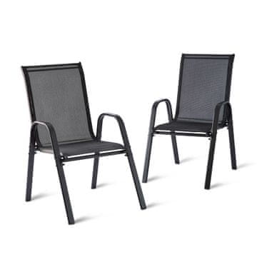 Northix Zložljivi vrtni stoli z visokim naslonjalom, zračna tkanina, kovinski okvir