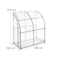 Northix Plastični rastlinjak za paradižnik, UV zaščita, rolo vrata, 200 x 150 x 150 cm