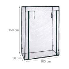 Northix Plastični rastlinjak za paradižnik, kompaktna zasnova, rolo vrata, 150 x 100 x 50 cm