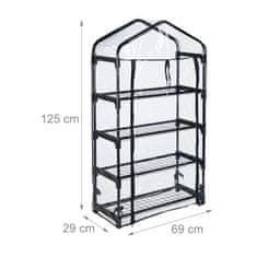 Northix Rastlinjak, ekstra ozek, kompaktna zasnova, prozorna PVC plastika, 70 x 50 x 160 cm