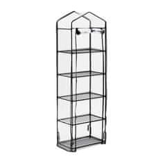 Northix PVC rastlinjak, 5 polic, kompaktna zasnova, rolo vrata, prozorna plastika