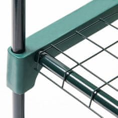 Northix Rastlinjak z mrežasto armirano PE folijo, nastavljive zadrge, stabilne police, kompaktna zasnova