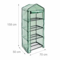 Northix Rastlinjak z mrežasto armirano PE folijo, stabilne police, kompaktna zasnova