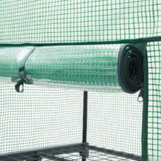 Northix Rastlinjak z mrežasto armirano PE folijo, nastavljive zadrge, stabilne police, kompaktna zasnova