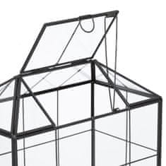 Northix Terarij za sobne rastline - stekleni rastlinjak v obliki hišice, kompaktna zasnova