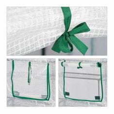 Northix Vhodni rastlinjak s 4 okni, jeklena cev, vremensko odporna folija, sistem polic