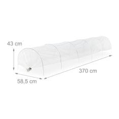 Northix Tunel rastlinjak vrt 3,7 m, zaščita pred vremenskimi vplivi, dvojne zadrge, zatiči za tla