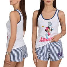 Disney DISNEY Minnie Mouse Belo-modra ženska pižama, dvodelna poletna pižama z naramnicami, 100% bombaž OEKO-TEX S
