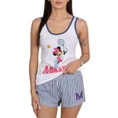 Disney DISNEY Minnie Mouse Belo-modra ženska pižama, dvodelna poletna pižama z naramnicami, 100% bombaž OEKO-TEX S