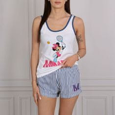 Disney DISNEY Minnie Mouse Belo-modra ženska pižama, dvodelna poletna pižama z naramnicami, 100% bombaž OEKO-TEX S