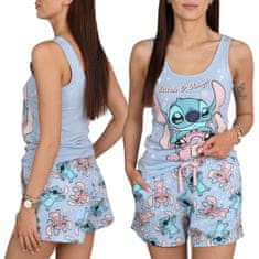 Disney DISNEY Stitch Angel Modra ženska pižama, dvodelna poletna pižama z naramnicami, 100% bombaž OEKO-TEX M