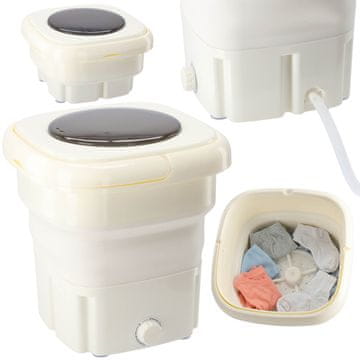 GARDEN LINE Zložljiv potovalni pralni stroj, prenosni mini pralni stroj za kampiranje, centrifugiranje 33x35x39 cm 18l