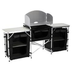 GARDEN LINE Prenosna kamping kuhinja, zložljiva potovalna omarica z vrečko 175x40x111cm