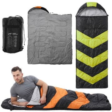 GARDEN LINE Vodoodporen turistični spalni vreč, enoposteljni spalni vreč s kapuco + torba za shranjevanje 220x75 cm
