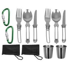 GARDEN LINE Komplet potovalnega posodja, kamping komplet, lonec, čajnik, jedilni pribor v torbi 18in1