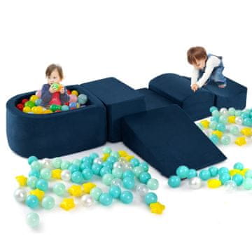 Northix 5-delni komplet penastih plezalnih blokov z jamo za žogice, za otroke 3+