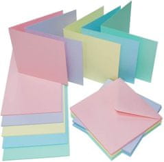 Rayher.	 Kuverte+Vizitke, Set 40, 15,2 X 15,2cm, Pastelne barve