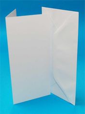 Rayher.	 Kuverte+Vizitke, Set 50, DIN LONG, Amerikanke, Bele barve