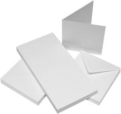 Rayher.	 Kuverte+Vizitke, Set 50, 10,2X10,2cm, bele barve