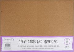 Rayher.	 Kuverte+Vizitke, Set 50, 12,7 X 17,7cm, Kraft