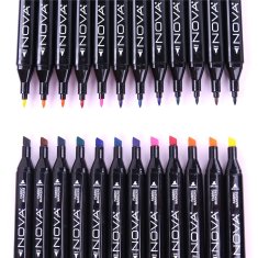 Rayher.	 NOVA flomastri za tekstil z dvema konicama set 12