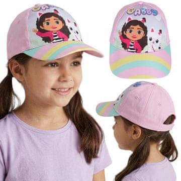 DreamWorks Gabby's Dollhouse Barvita bombažna kapa s ščitnikom za poletje za deklice, 100% bombaž