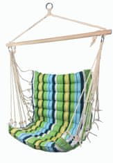 SEDCO Viseči gugalni stol Sedco Relax Stripes, zeleno-modra, nosilnost 100 kg