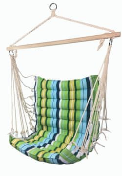 SEDCO Viseči gugalni stol Sedco Relax Stripes, zeleno-modra, nosilnost 100 kg