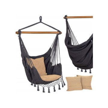 Springos Viseca Stol Swing Chair 130x100 cm, Siva + Peščena barva, SPRINGOS BORGO III