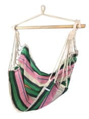 SEDCO Gugalni viseči stol SEDCO RELAX 3, črtast, roza/zelena, nosilnost 110 kg