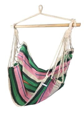 SEDCO Gugalni viseči stol SEDCO RELAX 3, črtast, roza/zelena, nosilnost 110 kg