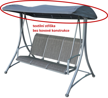 Rojaplast Streha za gugalnico HOLLYWOOD, siva, aluminij 1,5 mm, 3-rezila