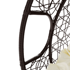 eoshop Viseči dvojni fotelj DALVEA 2 NEW z stojalom, ratan, 200 kg, krem blazina