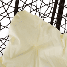 eoshop Viseči dvojni fotelj DALVEA 2 NEW z stojalom, ratan, 200 kg, krem blazina