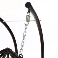 eoshop Viseči dvojni vrtni stol z stojalom, ratan, rjav/krem, nosilnost 200 kg DALVEA 2 NEW