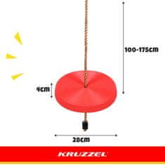 Kruzzel Kruzzel Vrtna Okrogla Plastika Gugalnica za Otroke z Nastavljivo Dolžino Vrvice