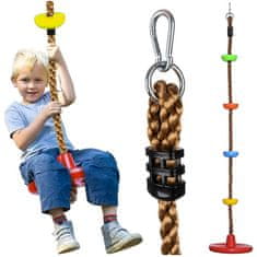 Kruzzel Otroška dvonamenska gugalnica in plezalna vrvica KRUZZEL