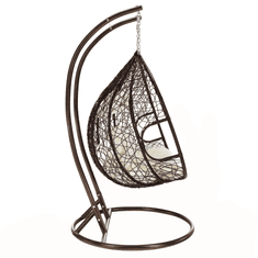 eoshop Viseči dvojni fotelj DALVEA 2 NEW z stojalom, ratan, 200 kg, krem blazina