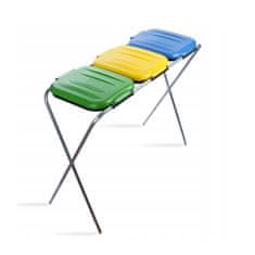 Aga Stojalo za vreče za smeti 3x120 l Rumena, Modra, Zelena