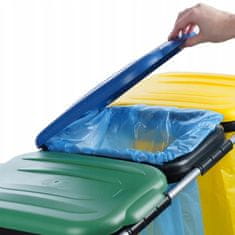 Aga Stojalo za vreče za smeti 3x120 l Rumena, Modra, Zelena