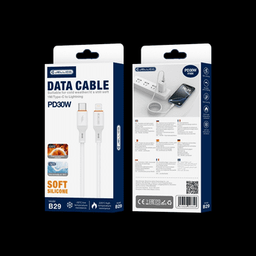 Jellico Podatkovni polnilni kabel B29 Type C na Lightning 1m 30W - bel