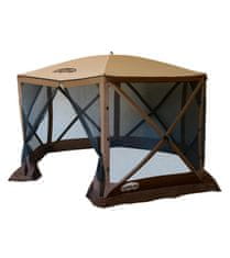 ClapTop Hitro zložljiv paviljon 366×366 cm, UV zaščita, mrežaste stene, bež/rjav