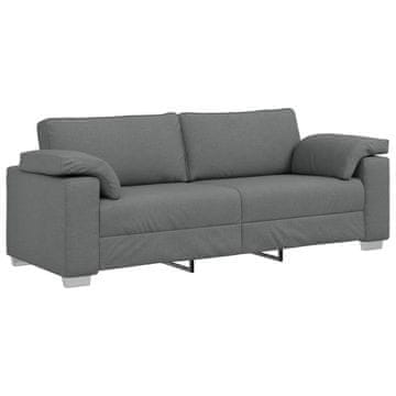 Vidaxl 3-sedežna sedežna Temno siva 220 cm blago