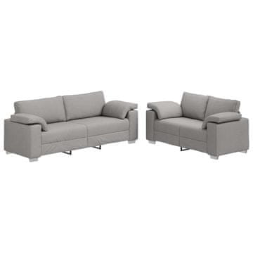 Vidaxl Kavč 2 pcs Oblačno siva 219 x 80 x 82 cm blago