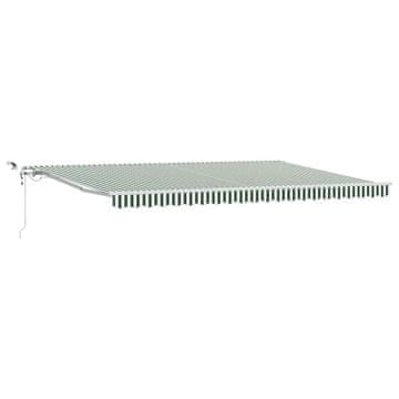 Vidaxl Retraktilna tenda z LED lučmi Zelena in Bela 500 × 300 cm